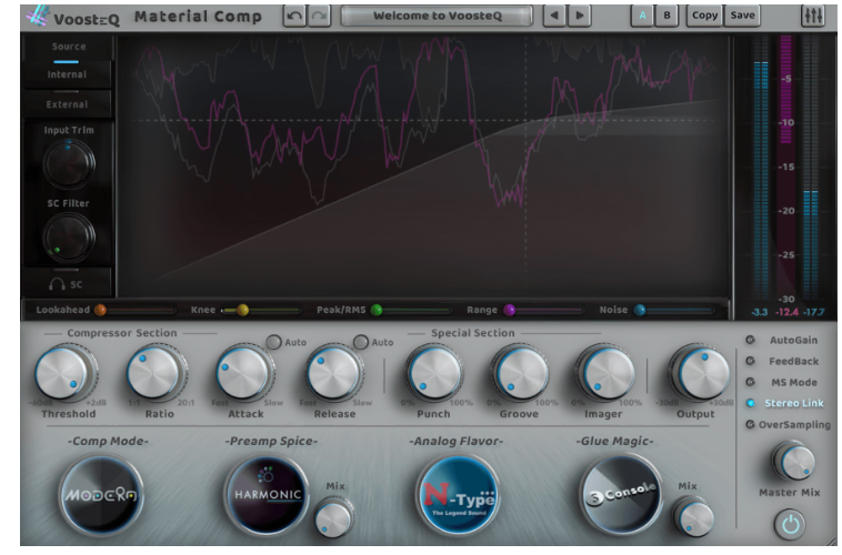 高端压缩效果器！VoosteQ Material Comp v1.7.1 WIN&MAC-未来音频站WLYPZ.COM